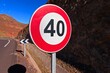 © Oualid - Speed Limit 40 km Road Sign