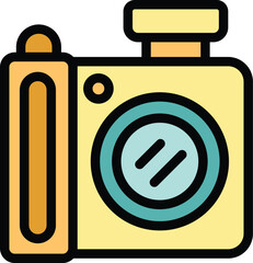 Poster - This icon features a modern instant camera, characterized by its sleek design and prominent lens, symbolizing the art of photography