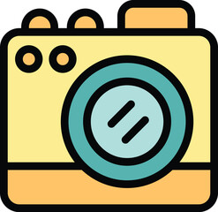 Poster - Colorful digital camera icon representing photography equipment for capturing memories