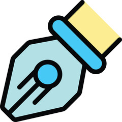 Poster - Fountain pen nib icon, writing and calligraphy concept, vector illustration in cartoon style