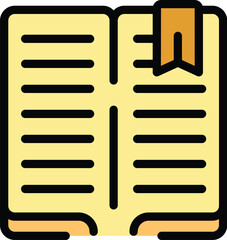 Poster - Open book with a bookmark indicating a place to return to, showing blank pages for your text or drawing