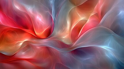 Abstract swirling red and blue pattern.