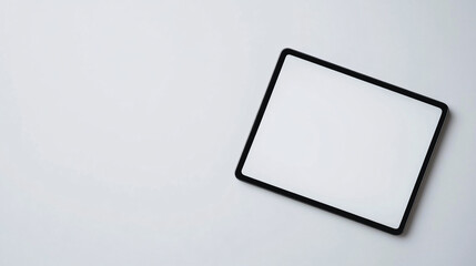 blank white screen digital tablet computer mockup on white background