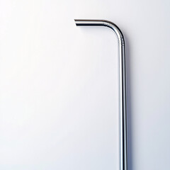 Wall Mural - close up of a silver metal drinking straw on a white background