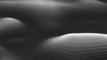 Poster - Point wave smooth texture. Abstract dot background. Technological cyberspace background.