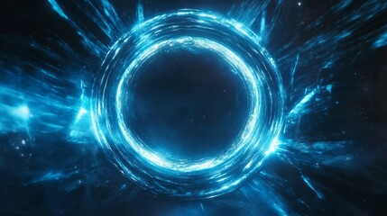 Futuristic Blue Portal Energy Burst