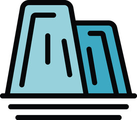 Poster - This icon represents a big iceberg floating on water with cracks, symbolizing global warming and climate change