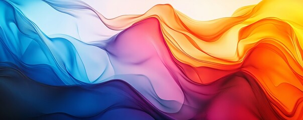 Aufkleber - Colorful abstract waves in gradient spectrum, artistic background. Creativity and expression concept