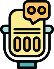 Poster - This vector illustration features a microphone recording an audio message, symbolizing communication and technology