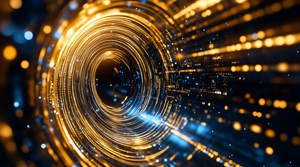Poster - A conceptual representation illustrates the intricate energy patterns of quantum computing elements in action