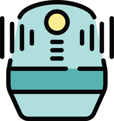 Poster - This icon represents an ultrasonic humidifier using high frequency sound waves to create a fine mist