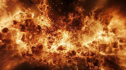 Wall Mural - A fiery nebula burns brightly in the vastness of space