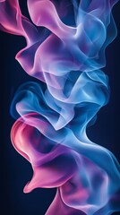 Poster - Colorful abstract smoke on dark background, artistic flow. Contemporary digital art concept