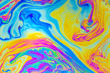 Wall Mural - psychedelic multicolored background abstract. rainbow colors. patterns background. photo macro shot 