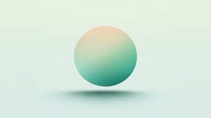 Poster - abstract sphere in mint gradient: a single, smooth sphere with a soft, pastel gradient of mint and p