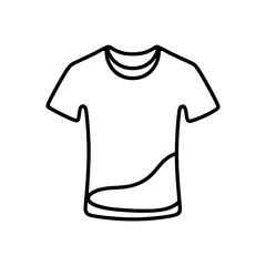 Wall Mural - simple line art vector icon of a t shirt, perfect for representing clothing, fashion, or style