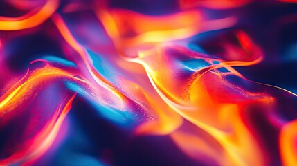 Poster - Colorful Abstract Light Patterns on Fluid Surface