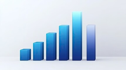 Poster - Blue Bar Graph Representing Growth and Progression