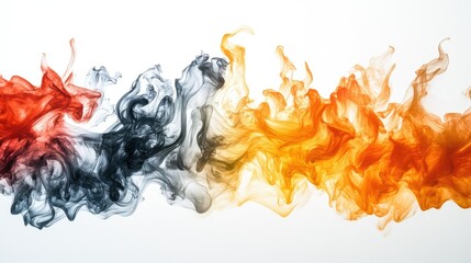 Poster - Colorful Smoke Wave on a White Background