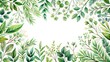 © Latsamee - Watercolor greenery frame