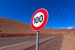 © Oualid - Speed Limit 100 km Road Sign