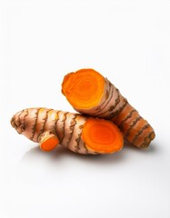 Wall Mural - Fresh turmeric root cut in half