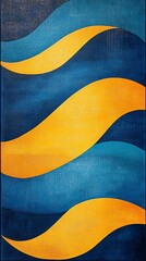 Poster - Abstract background with yellow and blue waves.