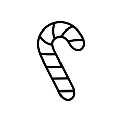Wall Mural - candy cane line icon, christmas symbol, editable stroke vector design element