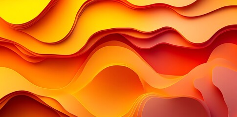 Aufkleber - Abstract wavy background in shades of yellow, orange, and red.