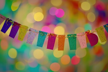 A vibrant happy birthday banner against a colorful backdrop, Colorful happy birthday banner theme, Festive style