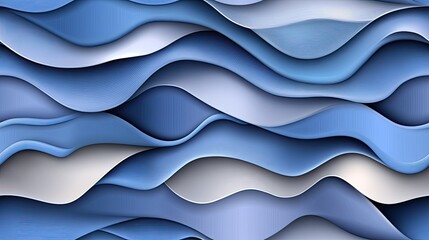 Poster - Glowing waves of blue and gold flow dynamically across a dark background, creating a mesmerizing abstract composition filled with light particles SEAMLESS PATTERN