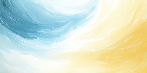 Poster - Abstract background with blue and yellow watercolor swirls.