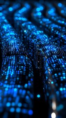 Aufkleber - Abstract blue glowing lines with bokeh effect, digital network concept.