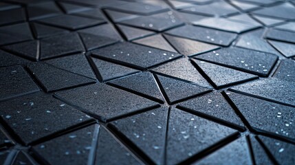 Poster - Close-up of a Black Triangular Patterned Surface