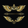 © printeye - Celestial Gold Wings: Decorative Frames with Iconic Angel & Bird Wing Motifs