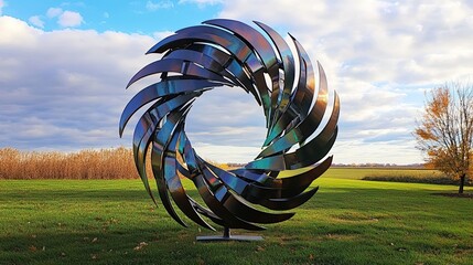 Poster - Abstract Metal Sculpture in a Field