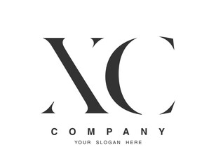 Aufkleber - XC logo design. Initial letter x and c serif font style. Creative classic company name typography. Trendy logotype or identity.