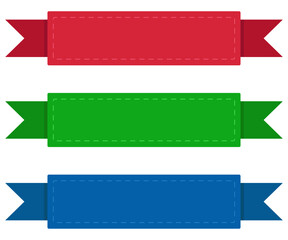 Wall Mural - Ribbon banners set in different color isolated on white background.