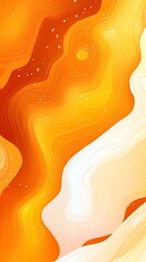 Poster - Abstract background with orange and white swirls and a yellow sun.