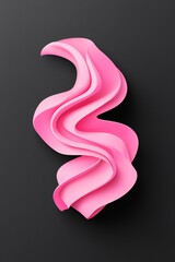 Poster - Stylish pink abstract waves create a modern and elegant design against a dark background.