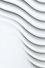 Poster - Abstract composition of layered white curves, showcasing smooth lines and gentle shadows, creating a serene atmosphere.