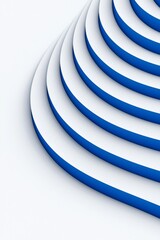 Poster - Abstract design featuring smooth blue and white curves creating a sense of depth and movement.