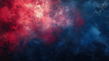 Poster - Abstract background with red, pink, and blue brushstrokes creating a dynamic and colorful design.