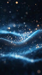 Poster - Abstract digital wave with glowing particles, futuristic and technology concept