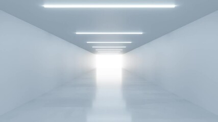Poster - bright minimalist corridor looping seamless 3 render animation