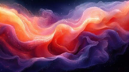 Wall Mural - A colorful, swirling mass of light and dark purple and orange. Generative AI