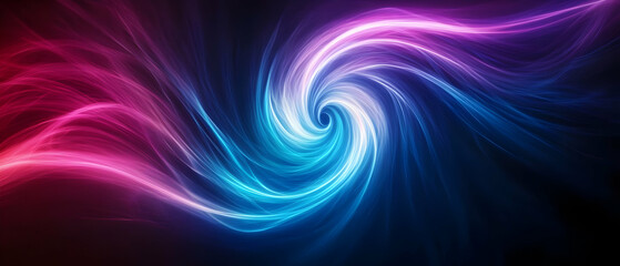 Poster - Colorful swirl of light and motion, blending shades of pink and blue in a dynamic, abstract design.