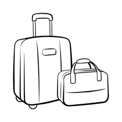 Travel Suitcase vector hand-drawn vector illustration Isolated white background.