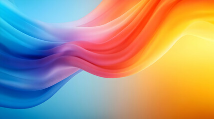 Poster - Vibrant flowing colors in blue, pink, and orange create a dynamic abstract background.
