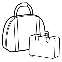 Travel Suitcase outline vector.